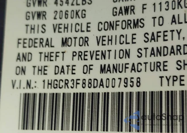 1HGCR3F88DA007958: 42090997