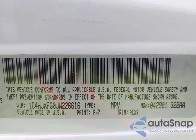 1C4HJXFG0JW226616: 42091125