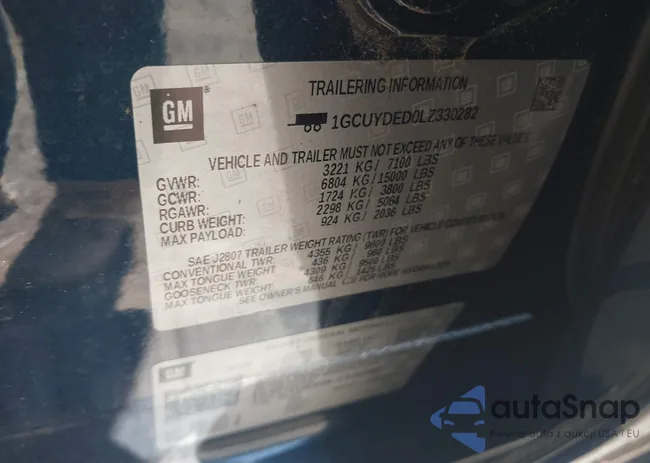 1GCUYDED0LZ330282: 42091221