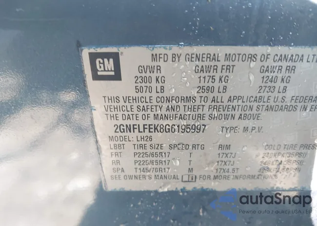 2GNFLFEK8G6195997: 42091676