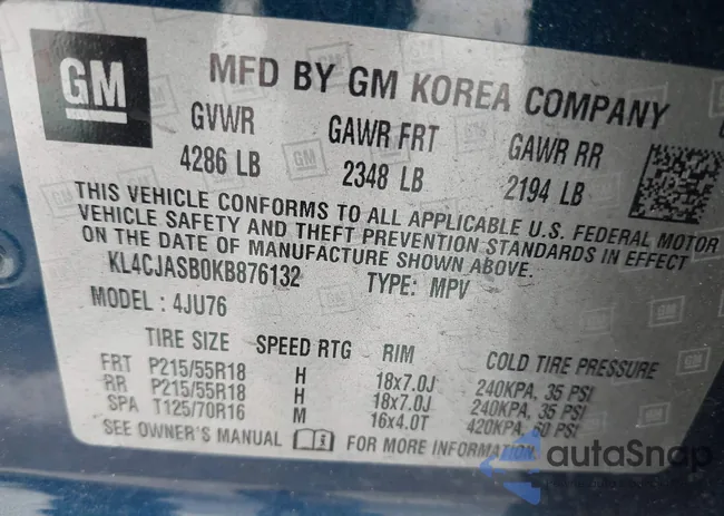 KL4CJASB0KB876132: 42091783