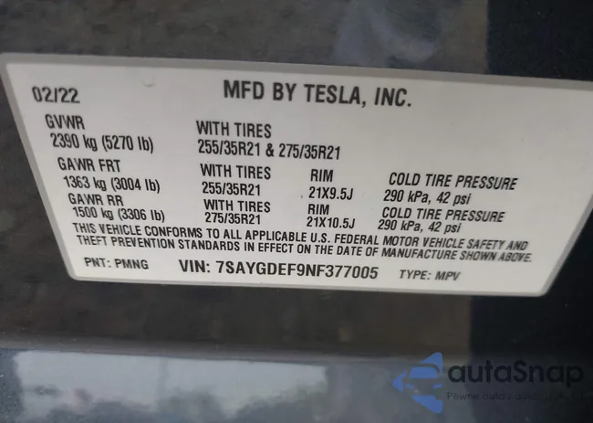 7SAYGDEF9NF377005: 42091876