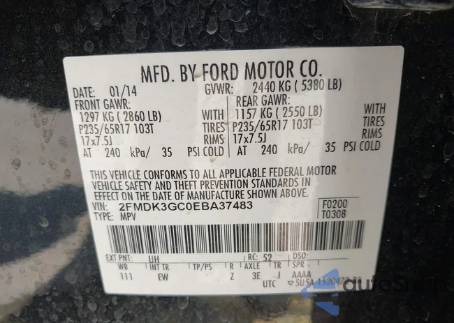 2FMDK3GC0EBA37483: 42091889