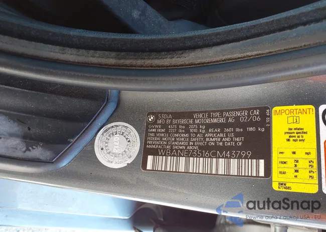 WBANE73516CM43799: 42091976