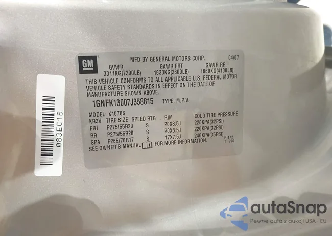 1GNFK13007J358815: 42092019