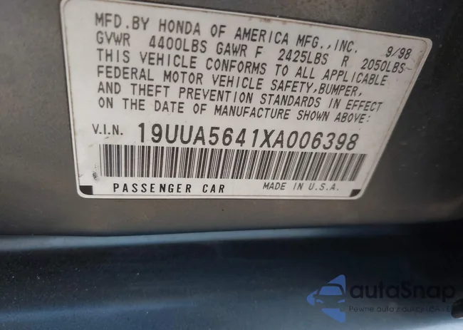 19UUA5641XA006398: 42092093