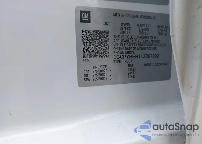 1GCPYBEH1LZ267892: 42092176