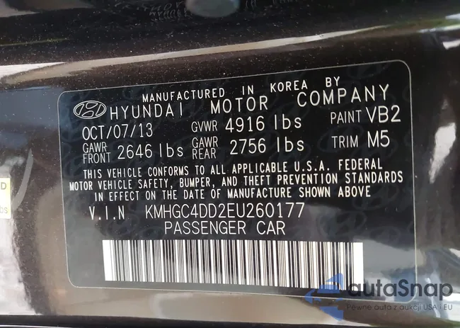 KMHGC4DD2EU260177: 42092212