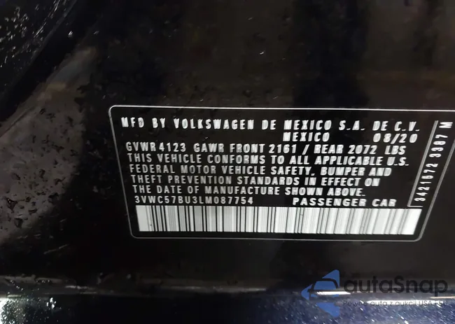 3VWC57BU3LM087754: 42092230