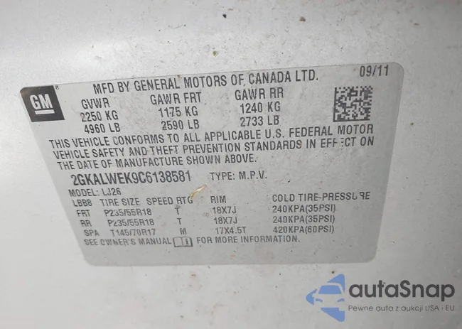 2GKALWEK9C6138581: 42091343