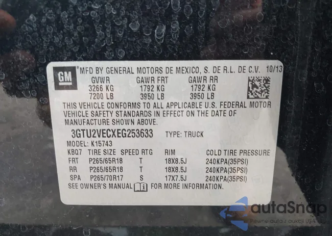 3GTU2VECXEG253633: 42091347