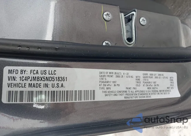 1C4PJMBX5ND518361: 42091499