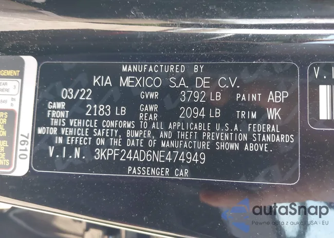 3KPF24AD6NE474949: 42091578