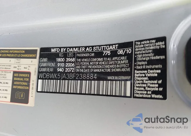 WDBWK5JA3BF238884: 42092753