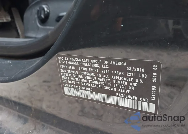 1VWAT7A37GC042880: 42092850