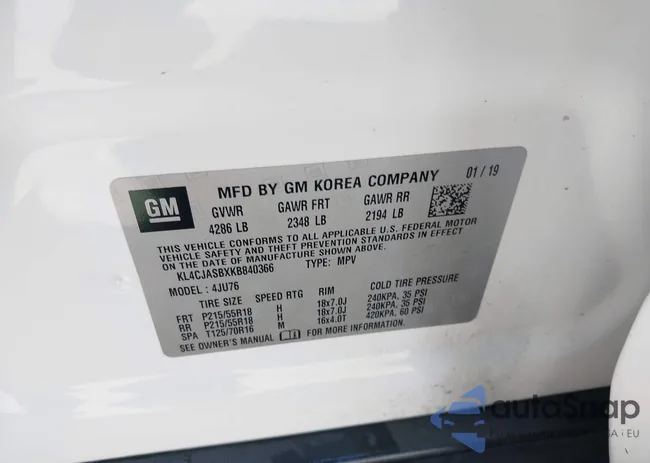 KL4CJASBXKB840366: 42093201