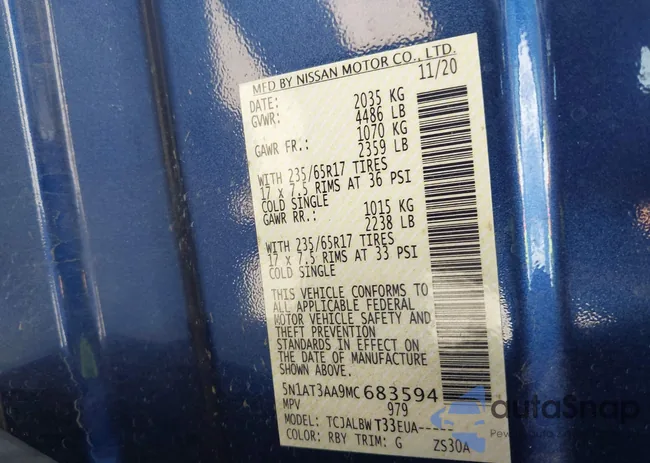 5N1AT3AA9MC683594: 42092476