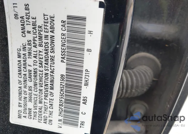 2HGFB2F55CH521509: 42092479