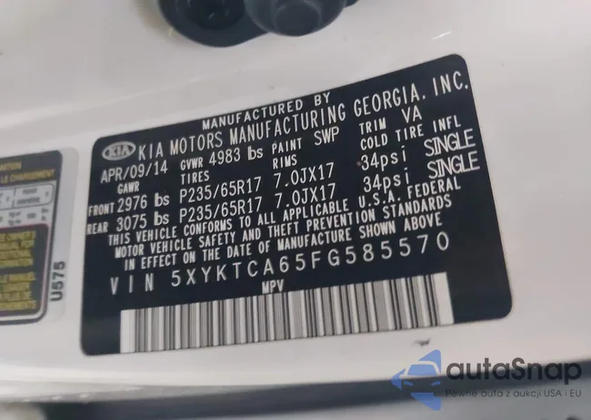 5XYKTCA65FG585570: 42094131