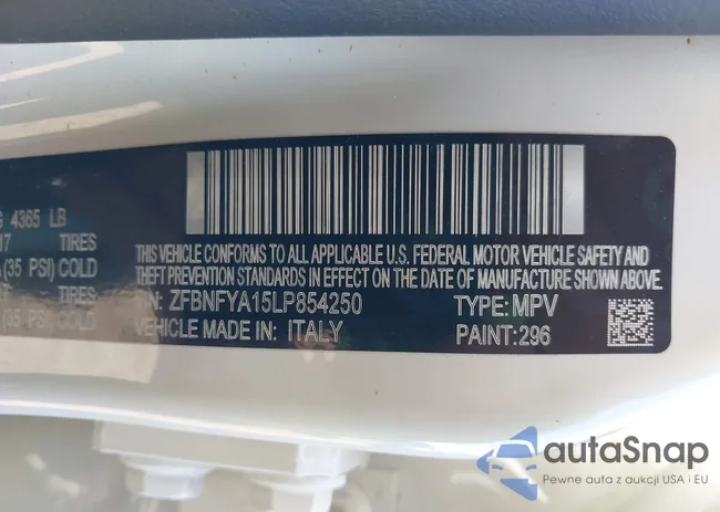 ZFBNFYA15LP854250: 42093363