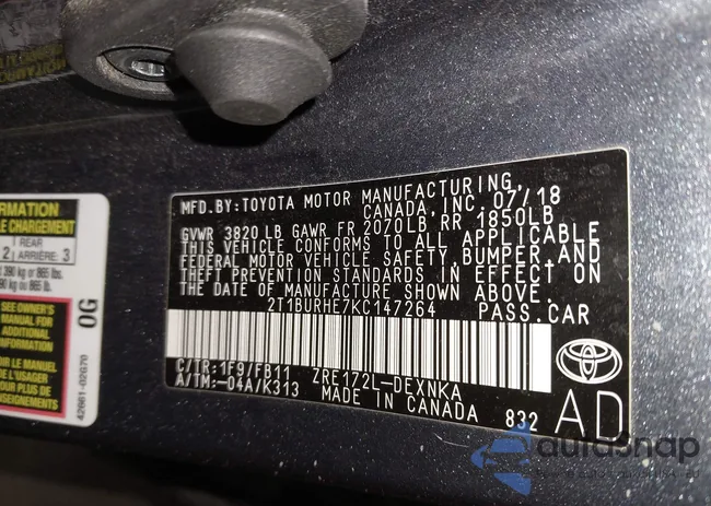 2T1BURHE7KC147264: 42093401