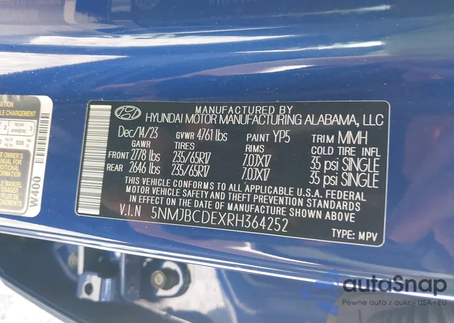 5NMJBCDEXRH364252: 42093573