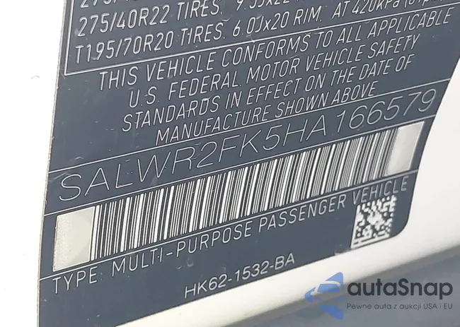 SALWR2FK5HA166579: 42094842