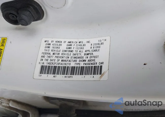 1HGCR2F3XFA036279: 42094907