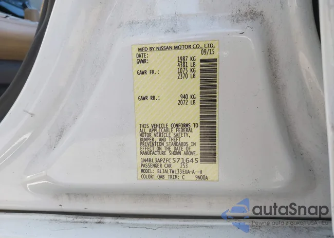 1N4BL3AP2FC571645: 42095010