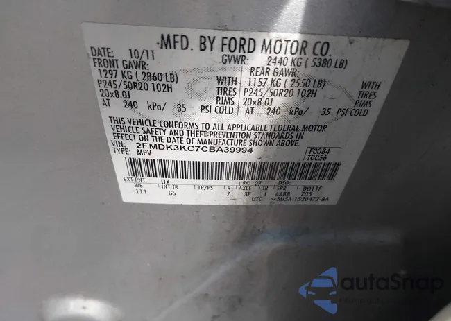 2FMDK3KC7CBA39994: 42095187