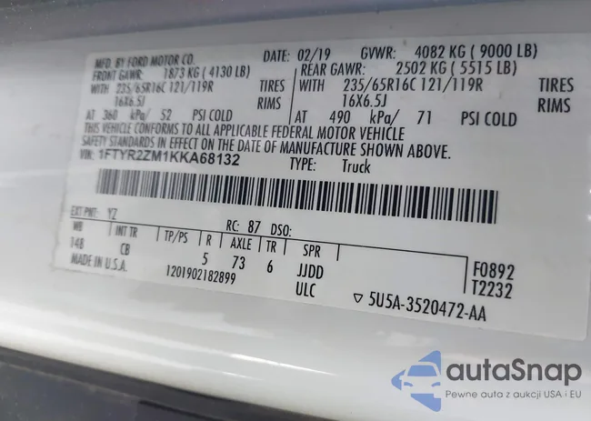 1FTYR2ZM1KKA68132: 42094241