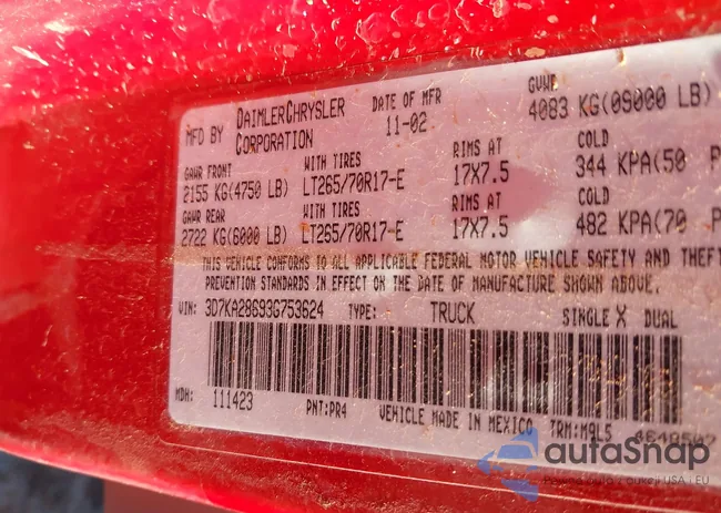 3D7KA28693G753624: 42095970