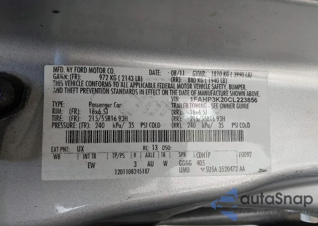 1FAHP3K20CL223856: 42096207