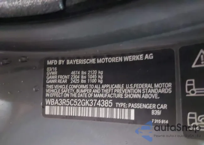 WBA3R5C52GK374385: 42096666
