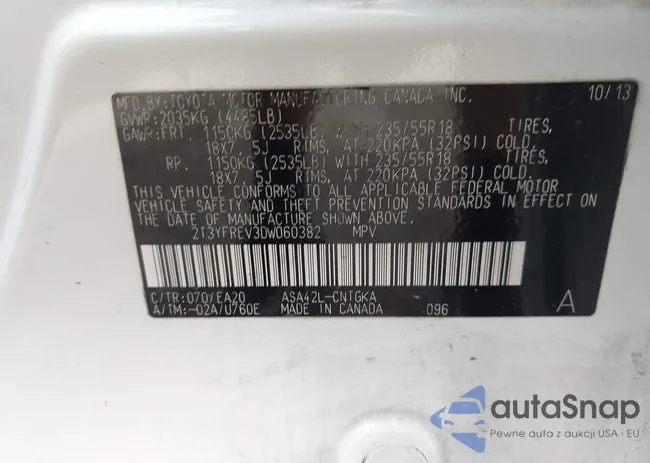 2T3YFREV3DW060382: 42096905