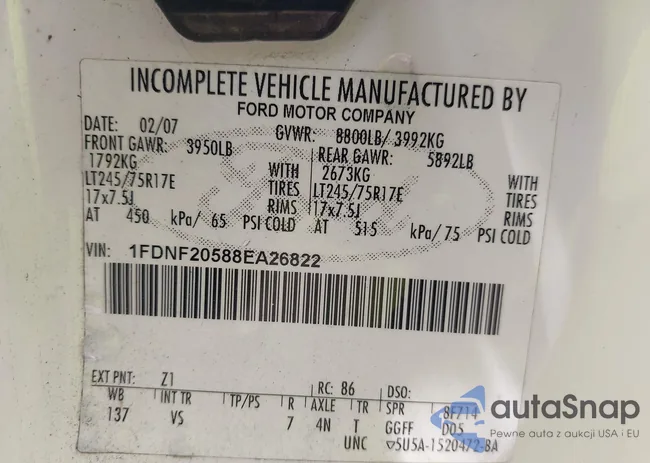 1FDNF20588EA26822: 42096970