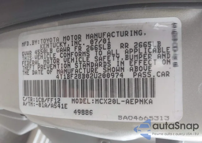 4T1BF28B02U200974: 42097041