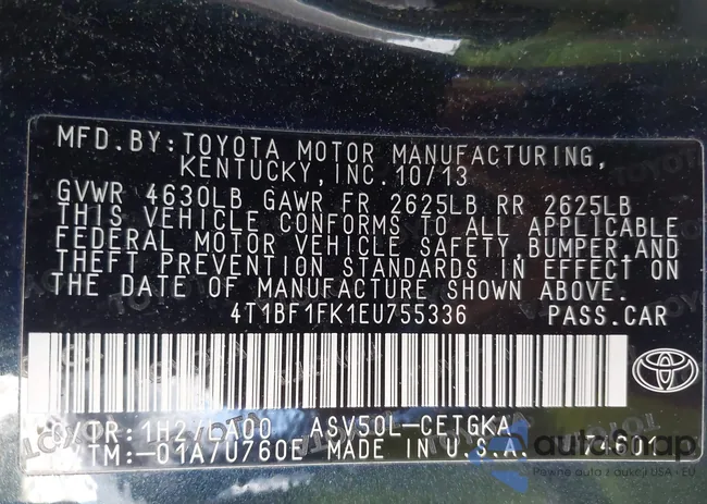 4T1BF1FK1EU755336: 42096245