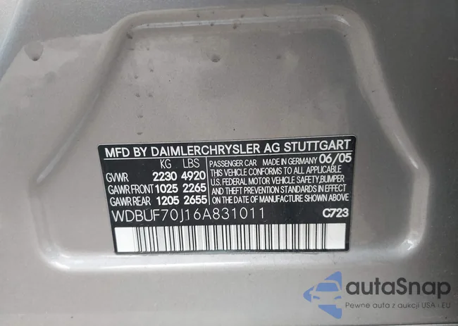 WDBUF70J16A831011: 42096482