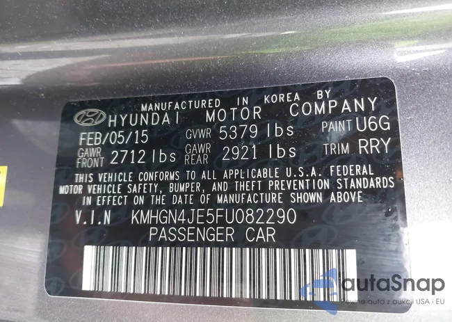 KMHGN4JE5FU082290: 42097746