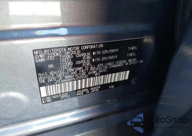 JTEAAAAH1NJ090042: 42097950