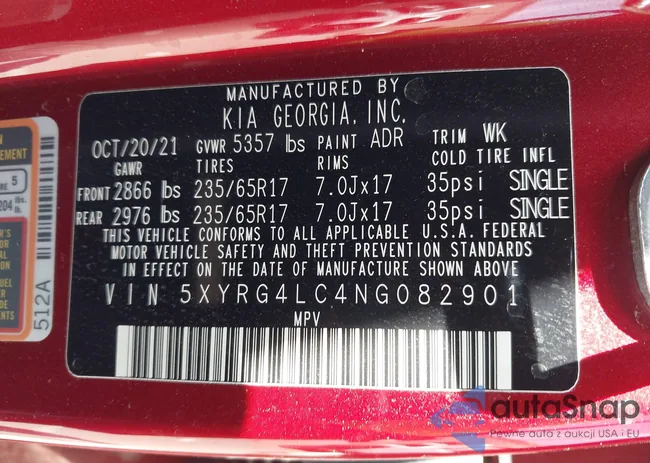 5XYRG4LC4NG082901: 42098244