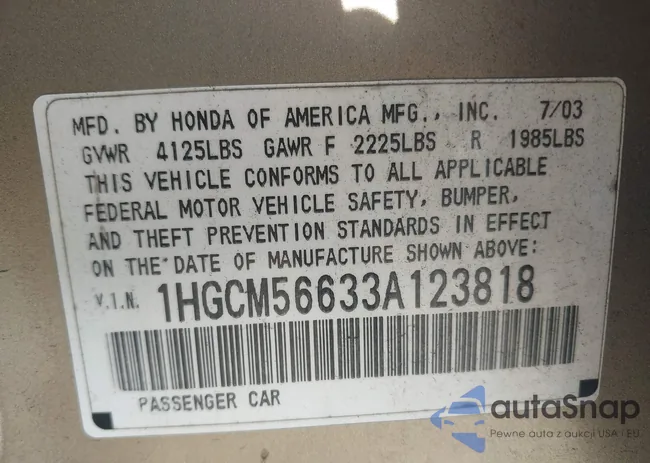 1HGCM56633A123818: 42098419