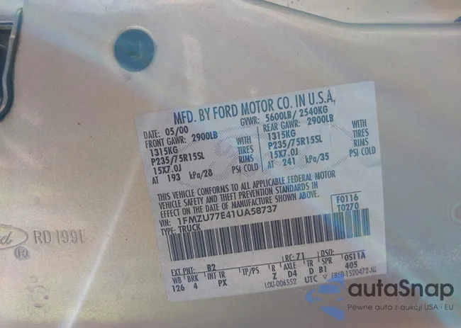 1FMZU77E41UA58737: 42099243