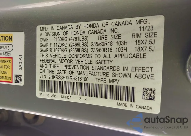 2HKRS3H74RH318160: 42099384