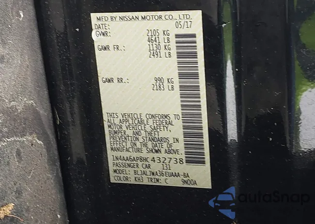 1N4AA6AP8HC432738: 42099457