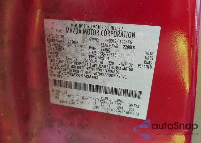 4F2CZ02Z28KM25492: 42100730