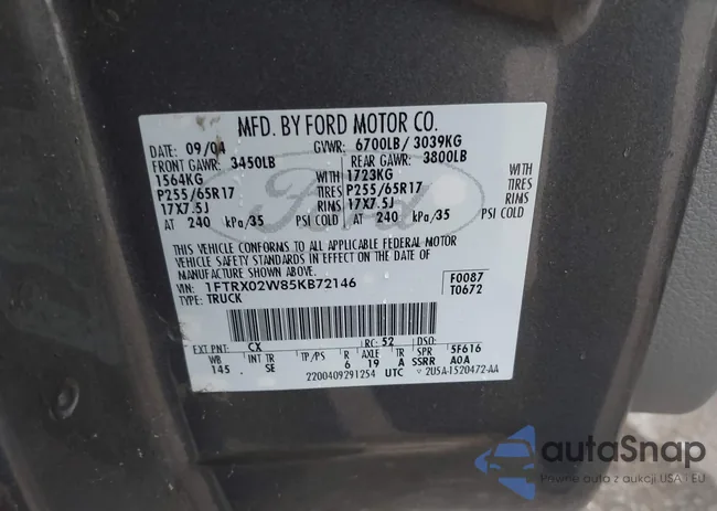 1FTRX02W85KB72146: 42101647