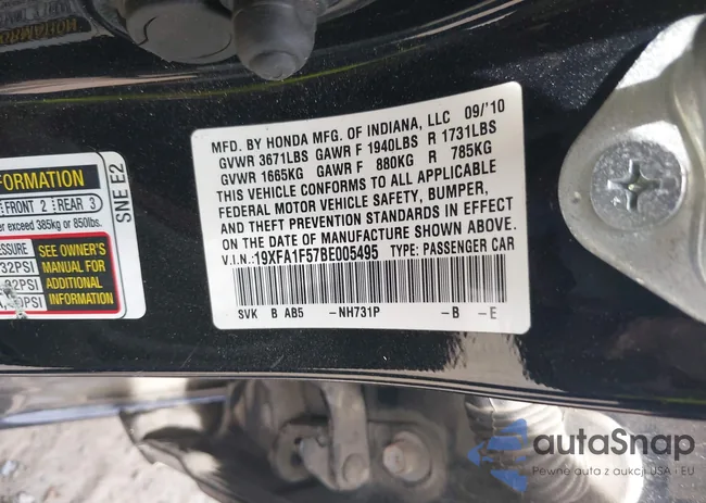 19XFA1F57BE005495: 42101878