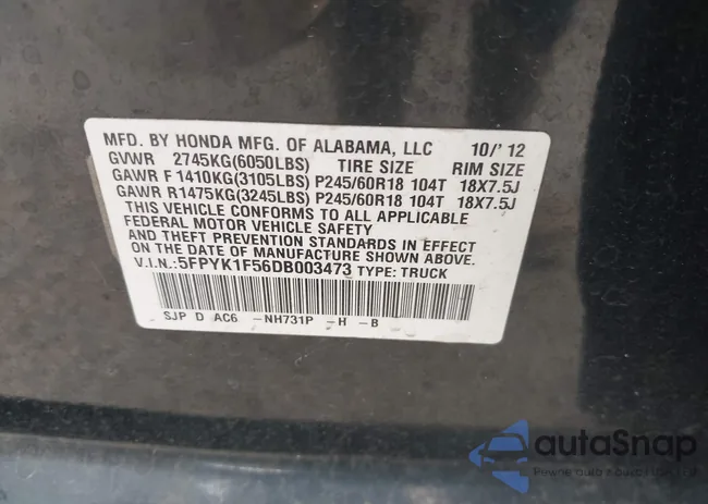 5FPYK1F56DB003473: 42101963